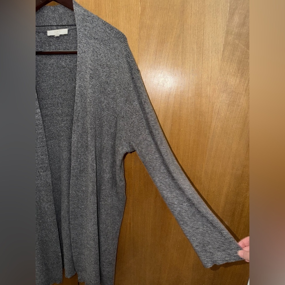 LOFT Plus Gray Open Front Longline Cardigan Sweater 24/26 - Picture 6 of 9
